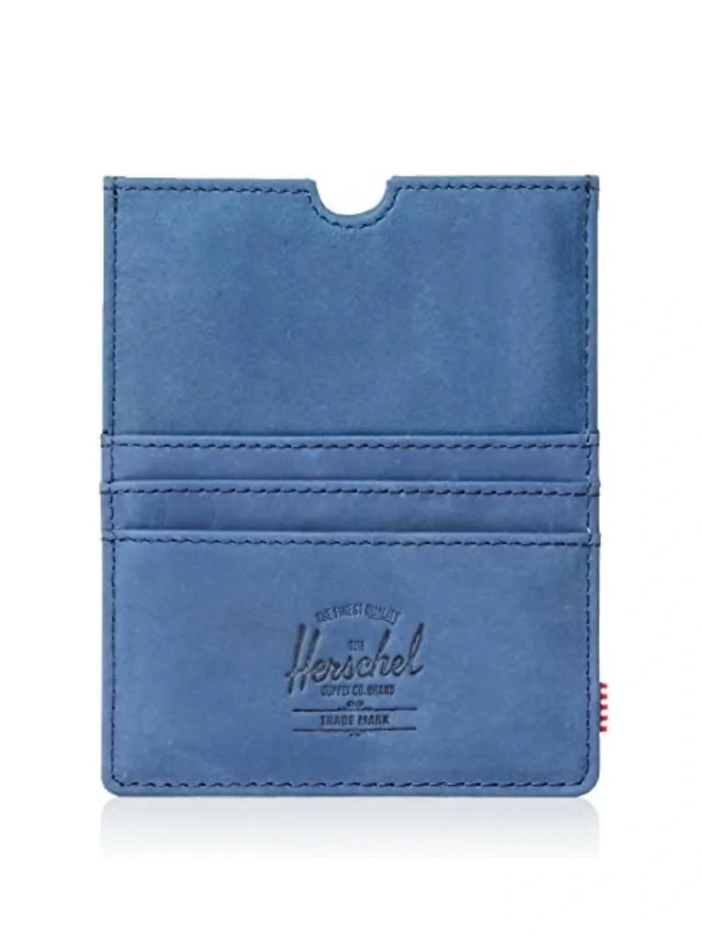 Herschel Blue Leather Card & Passport Sleeve holder